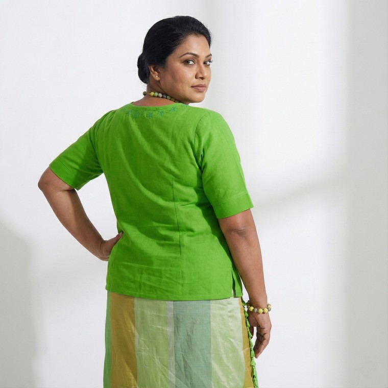 Handloom Cotton Embroidary Top - Image 2